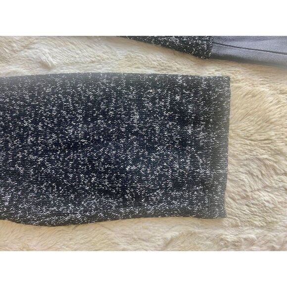 NWT Chico's T-shirt top Black Silver Metallic Faux Leather Shoulders, Size S - Picture 11 of 12